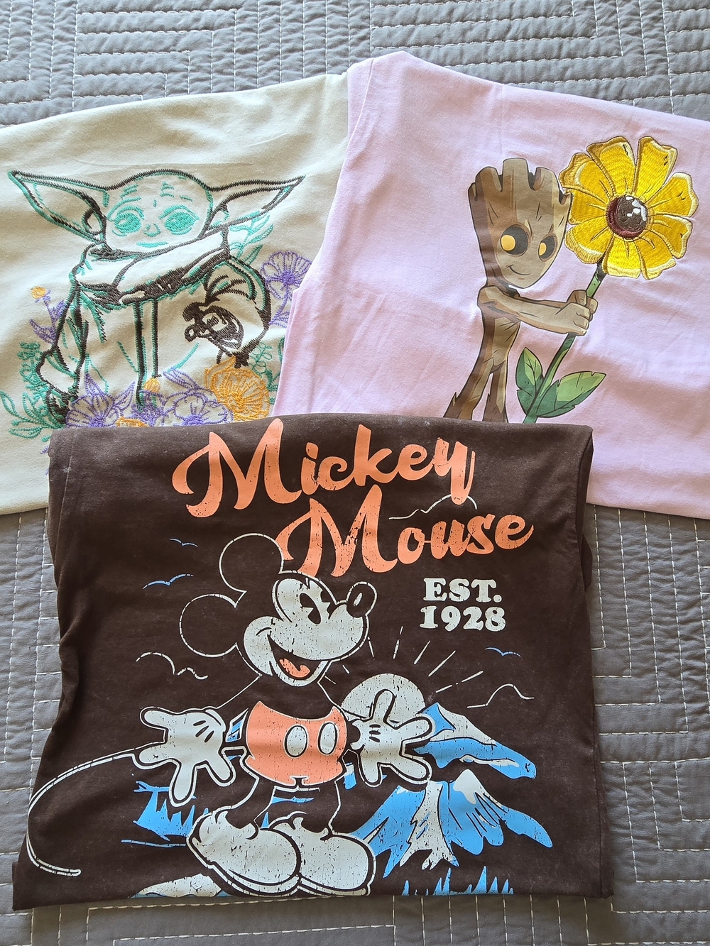 Womens Mickey, Groot And Grogu Tshirt Bundle
